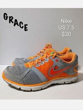 Nike Orange and Gray Athletic Sneakers